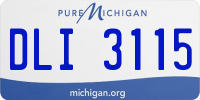 MI license plate DLI3115