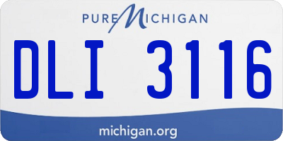 MI license plate DLI3116