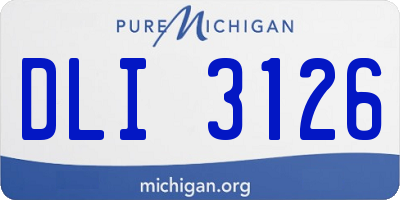 MI license plate DLI3126