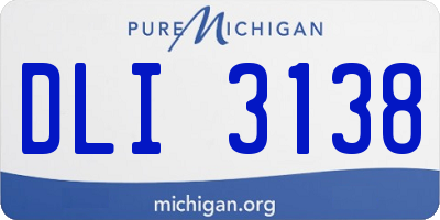 MI license plate DLI3138