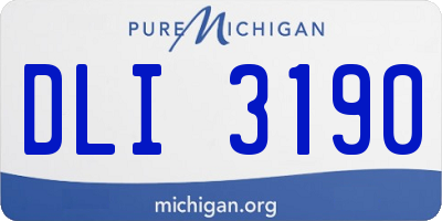 MI license plate DLI3190
