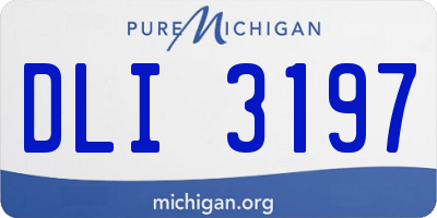MI license plate DLI3197