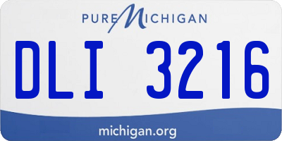 MI license plate DLI3216