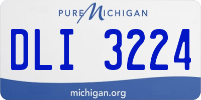 MI license plate DLI3224