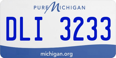 MI license plate DLI3233