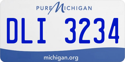 MI license plate DLI3234