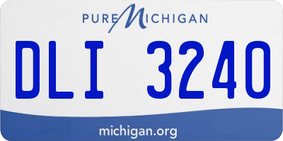 MI license plate DLI3240