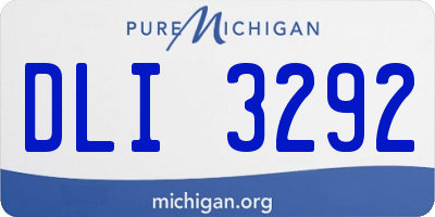 MI license plate DLI3292