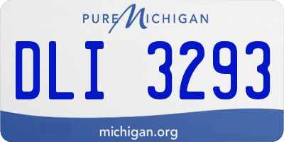 MI license plate DLI3293