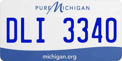 MI license plate DLI3340