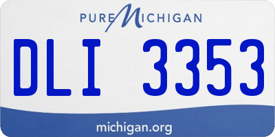 MI license plate DLI3353
