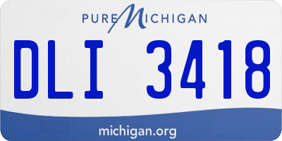 MI license plate DLI3418