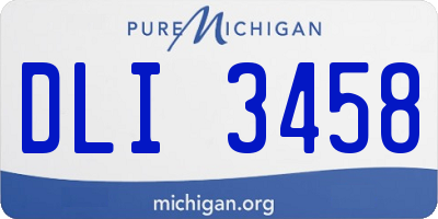 MI license plate DLI3458
