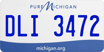 MI license plate DLI3472