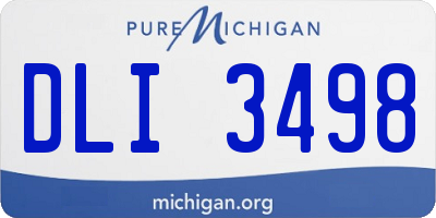 MI license plate DLI3498