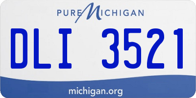 MI license plate DLI3521