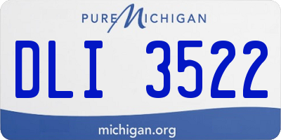 MI license plate DLI3522