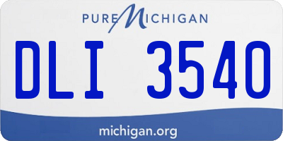 MI license plate DLI3540