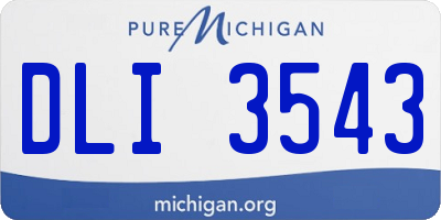 MI license plate DLI3543
