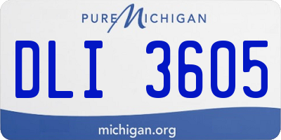 MI license plate DLI3605