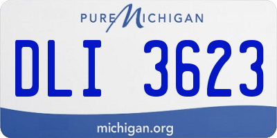 MI license plate DLI3623