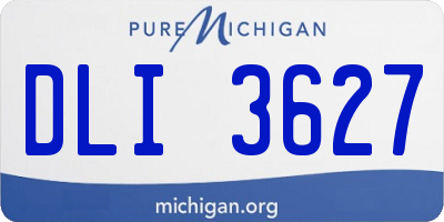MI license plate DLI3627