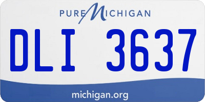 MI license plate DLI3637