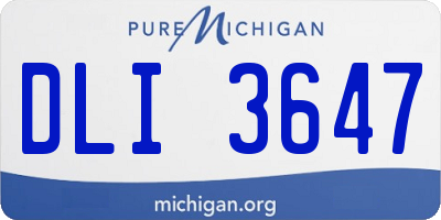 MI license plate DLI3647