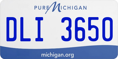 MI license plate DLI3650