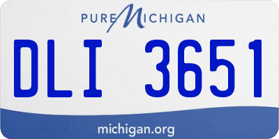 MI license plate DLI3651