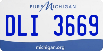 MI license plate DLI3669