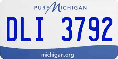 MI license plate DLI3792