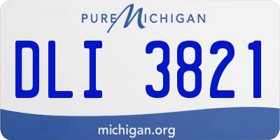 MI license plate DLI3821