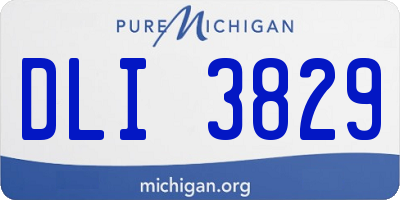 MI license plate DLI3829