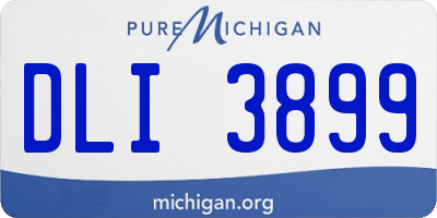 MI license plate DLI3899