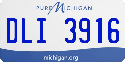 MI license plate DLI3916