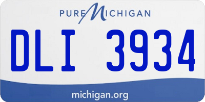 MI license plate DLI3934