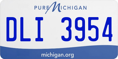MI license plate DLI3954