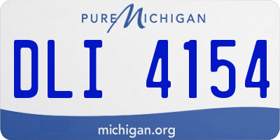 MI license plate DLI4154