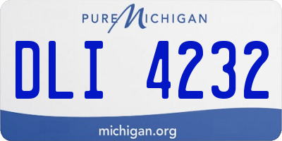 MI license plate DLI4232