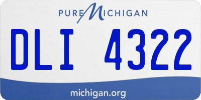 MI license plate DLI4322