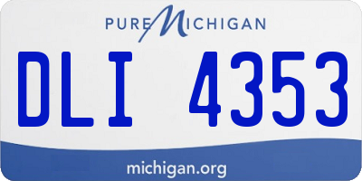 MI license plate DLI4353
