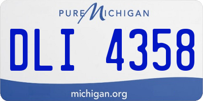 MI license plate DLI4358
