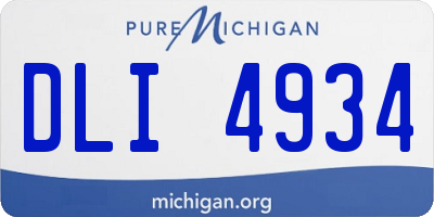 MI license plate DLI4934