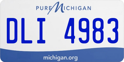 MI license plate DLI4983