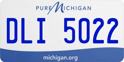 MI license plate DLI5022