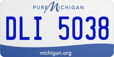 MI license plate DLI5038