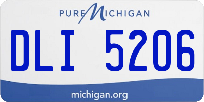 MI license plate DLI5206