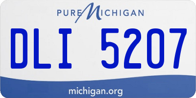 MI license plate DLI5207