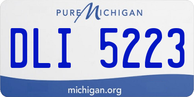 MI license plate DLI5223
